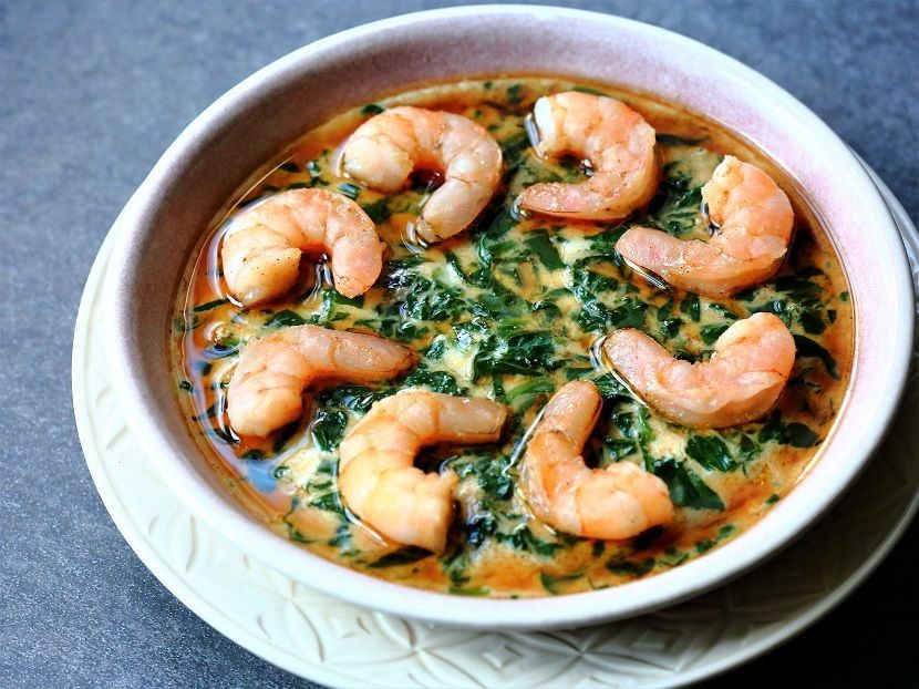 Chinese Steamed Eggs with Spinach