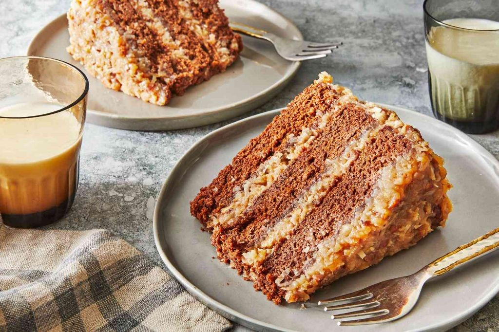 Classic German Chocolate Cake with Coconut Pecan Frosting