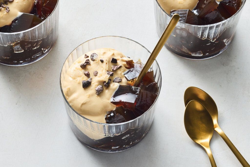 Coffee Jello with Whipped Cream