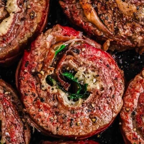 Creamy Horseradish and Dill Flank Steak Pinwheels