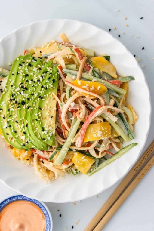 Creamy Kani Salad with Avocado and Cucumber