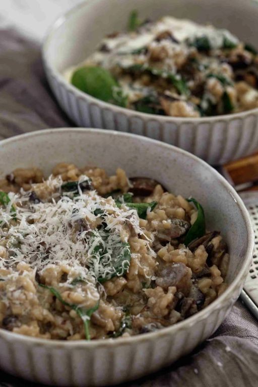 Creamy Mushroom and Spinach Risotto