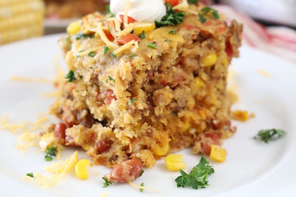 Crockpot Hamburger Cornbread Casserole