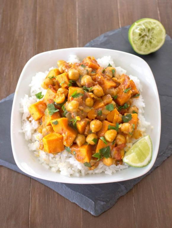 Curried Chickpea Soup with Sweet Potatoes