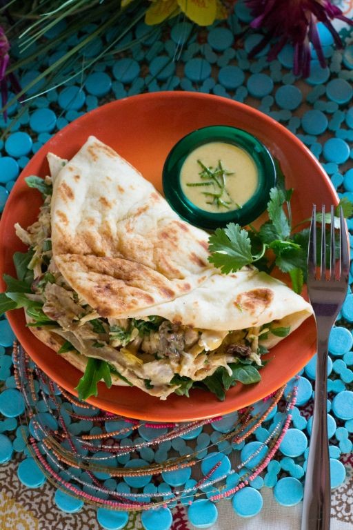 Curry Shredded Chicken Sandwich with Mango Chutney