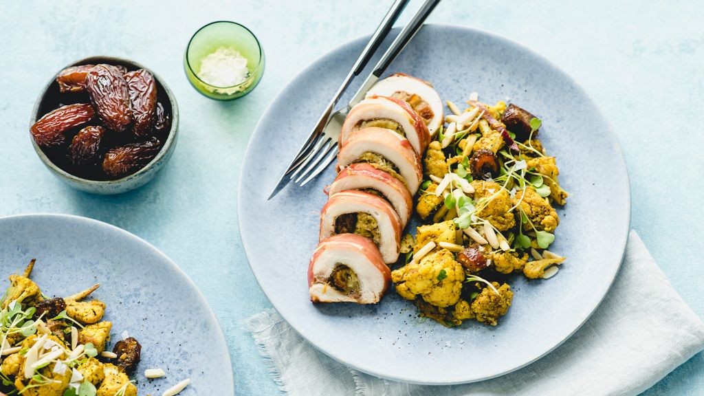 Dried Date and Walnut Stuffed Chicken