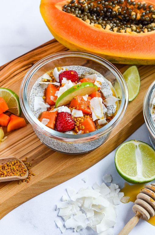 Dried Papaya and Lime Chia Pudding