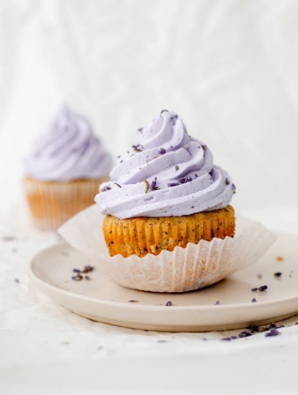 Earl Grey Lavender Steamed Cupcakes