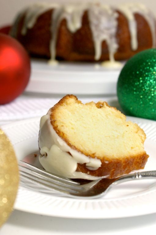 Eggnog Pound Cake with Rum Glaze