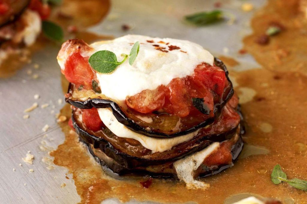 Eggplant Parmesan with Layered Mozzarella