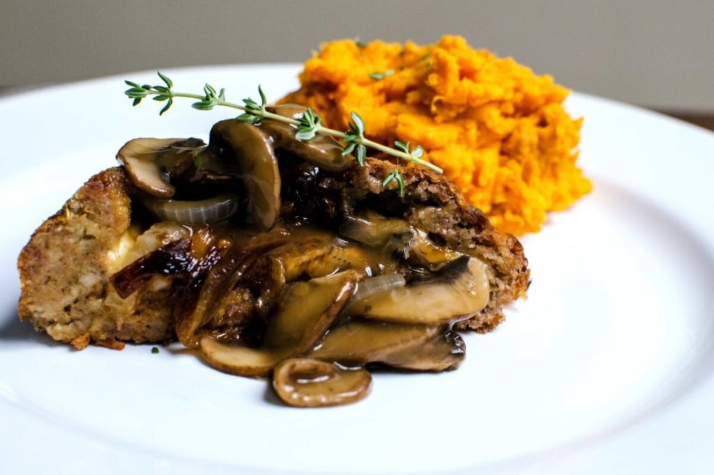 Elk Meatloaf with Mushroom Gravy