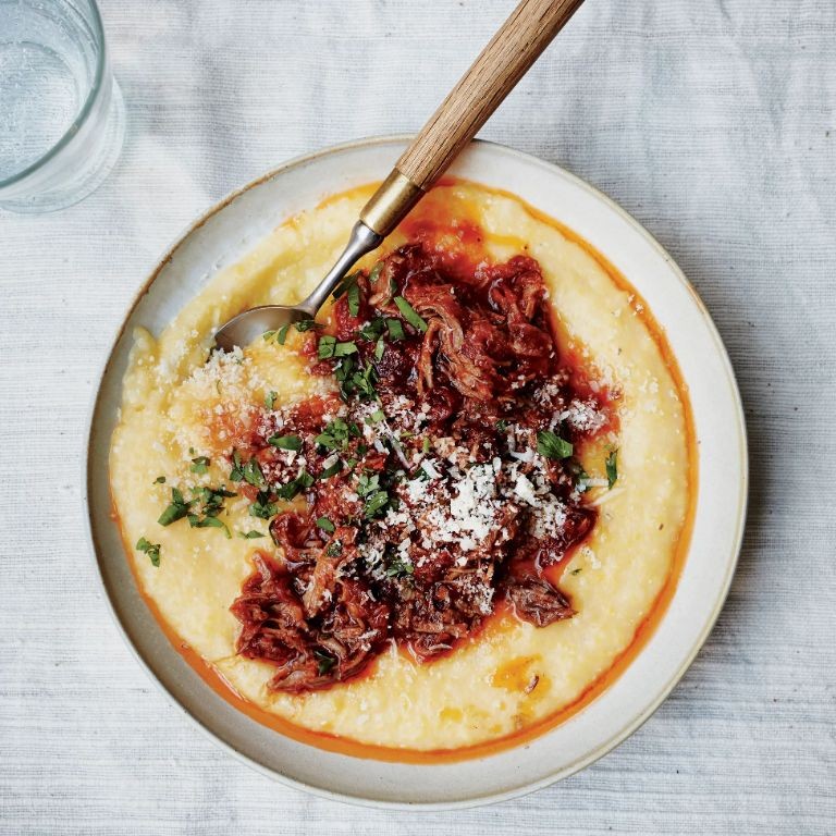 Elk Ragu over Creamy Polenta