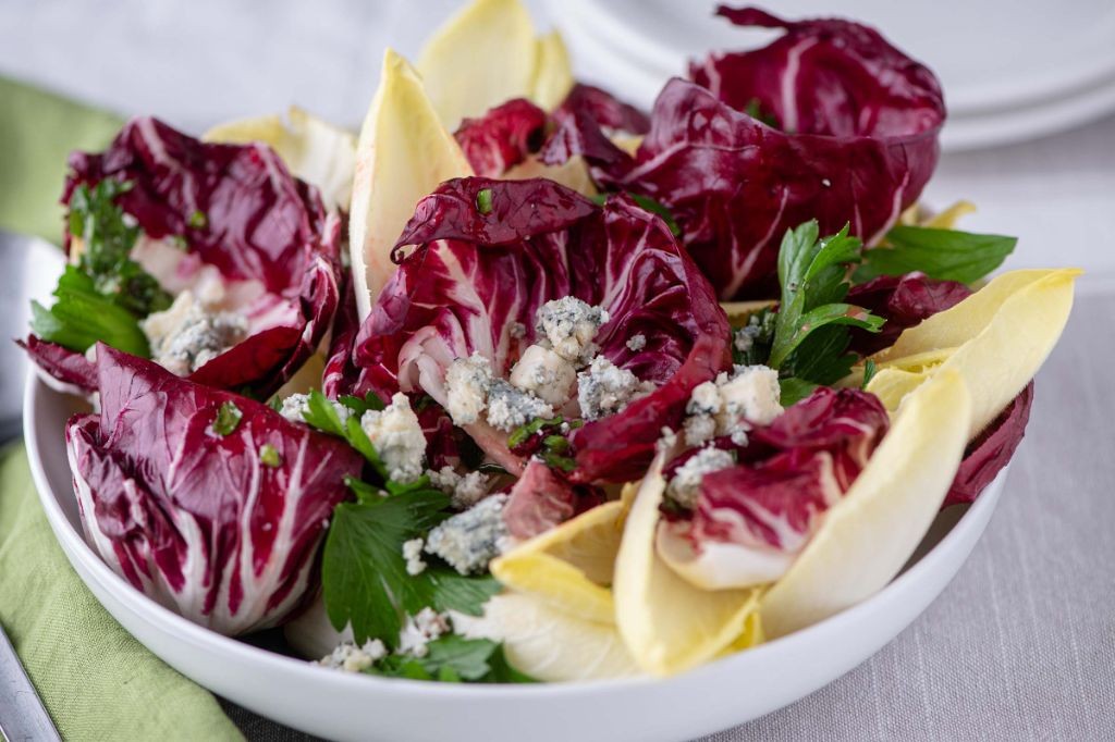 Endive and Radicchio Salad with Blue Cheese