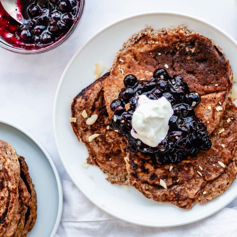 Flaxseed Pancakes with Greek Yogurt