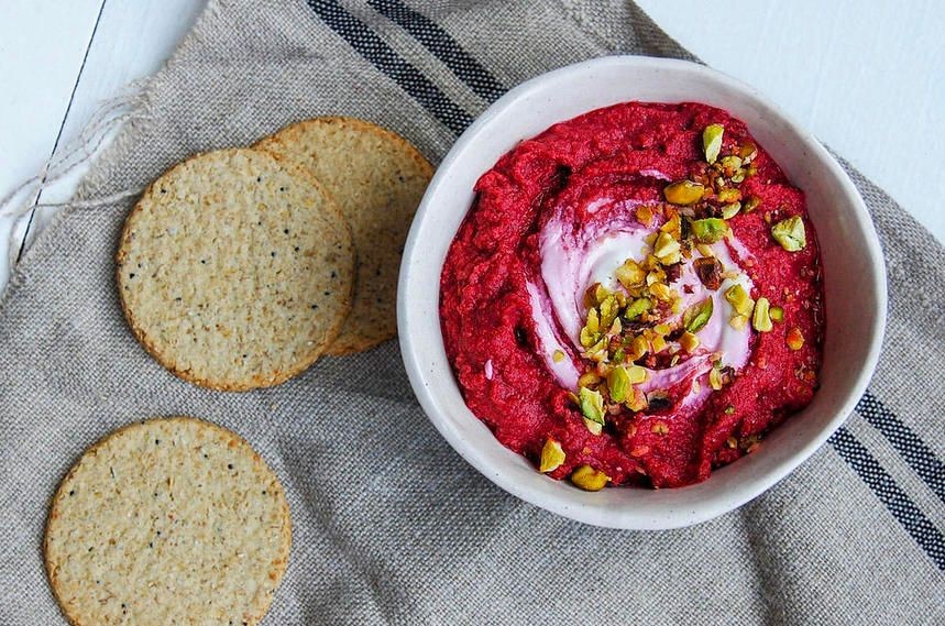 Flaxseed and Beetroot Hummus