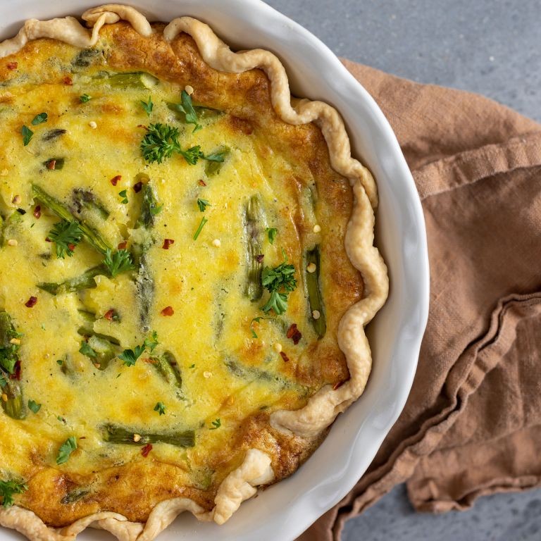 Fontina and Asparagus Quiche