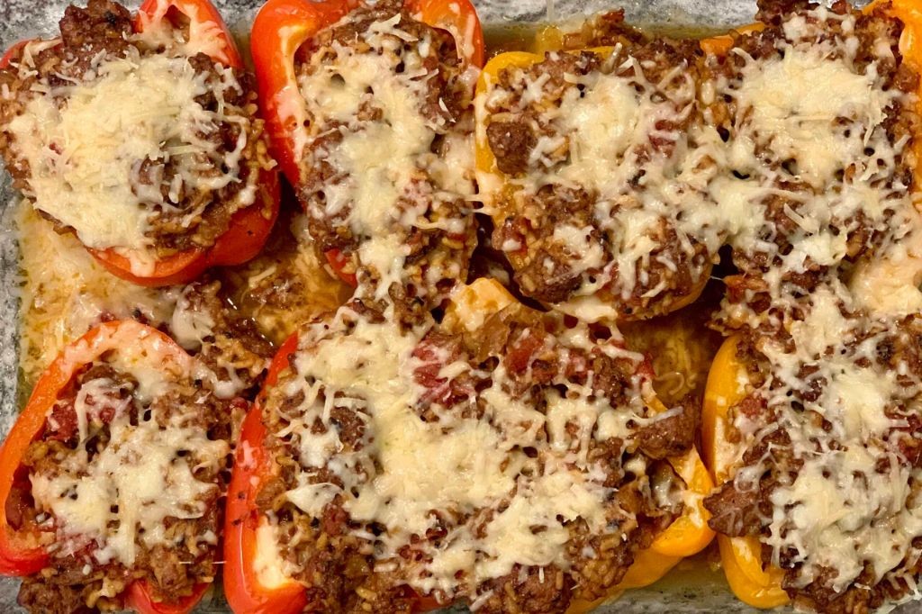 Fontina and Sausage Stuffed Peppers