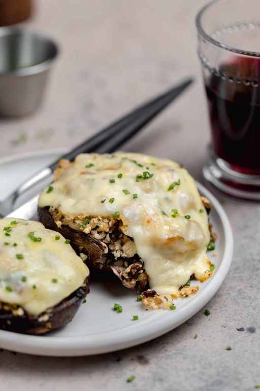 Fontina and Spinach Stuffed Portobello Mushrooms
