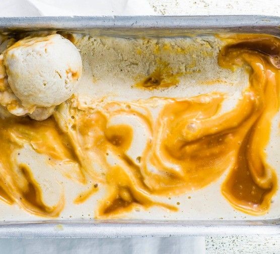 Frozen Banana Caramel Swirl Ice Cream