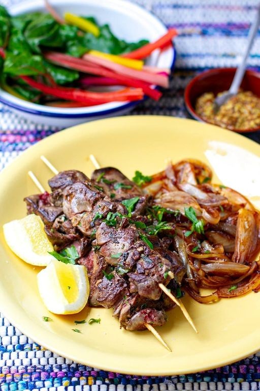 Garlic Butter Chicken Liver Skewers