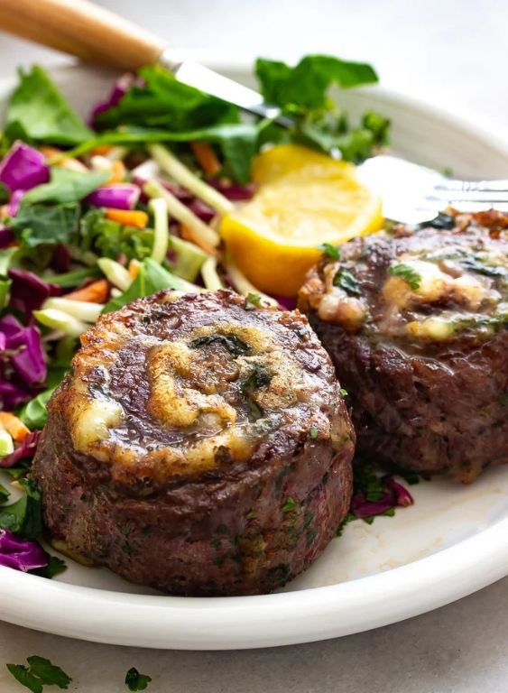 Garlic Herb Butter Flank Steak Pinwheels