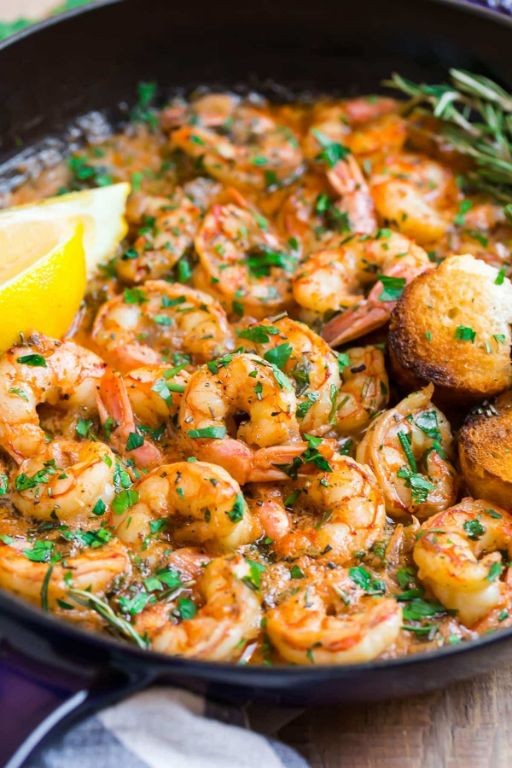 Garlic Lemon Thyme Butter Shrimp