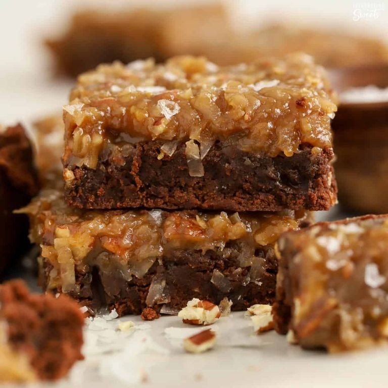 German Chocolate Brownies with Coconut Topping