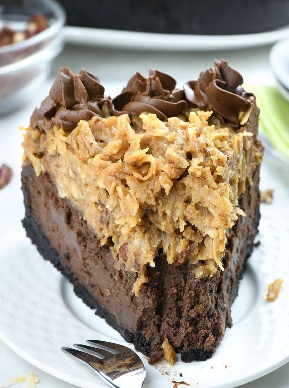 German Chocolate Cheesecake with Chocolate Ganache