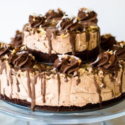 German Chocolate Ice Cream Cake with Fudge Layers