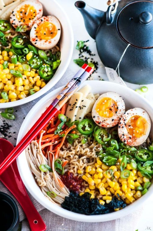 Ginger Miso Ramen with Soft-Boiled Eggs