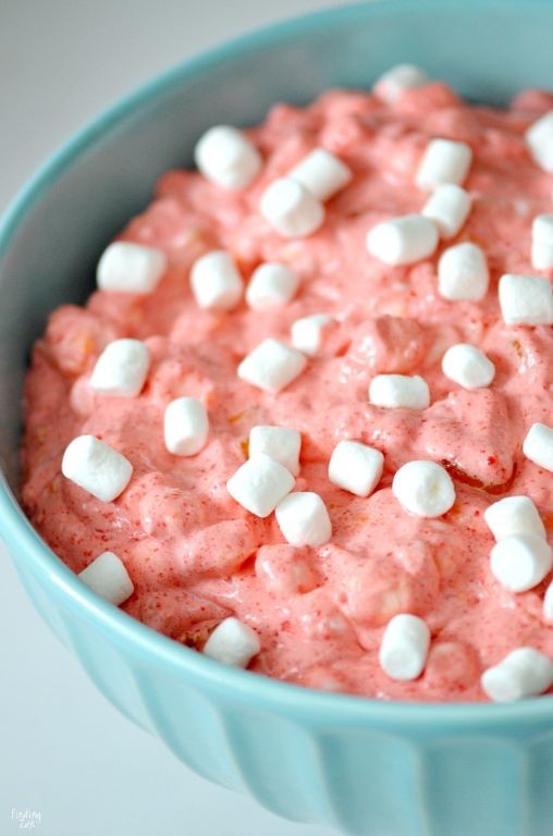 Grape Jello with Marshmallow Topping