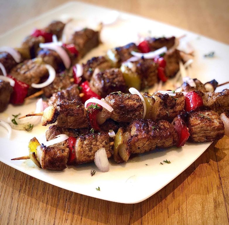Greek Beef Souvlaki Skewers