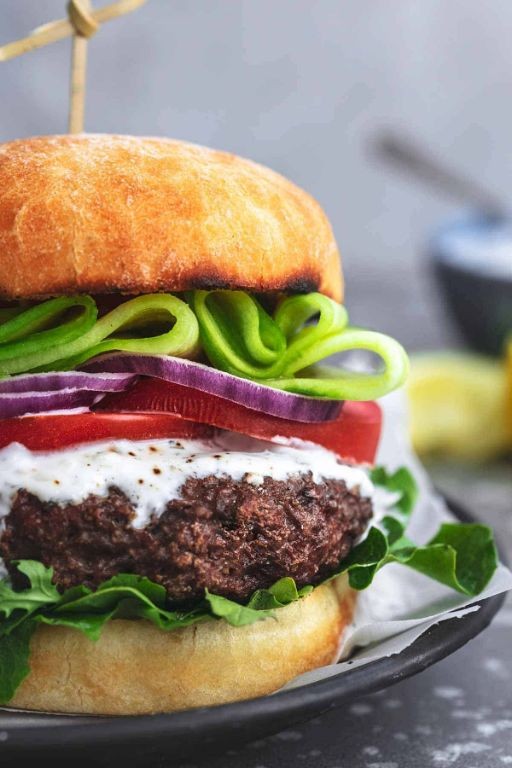 Greek Beef and Herb Burgers