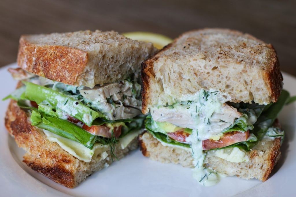 Greek Shredded Chicken Sandwich with Tzatziki Sauce