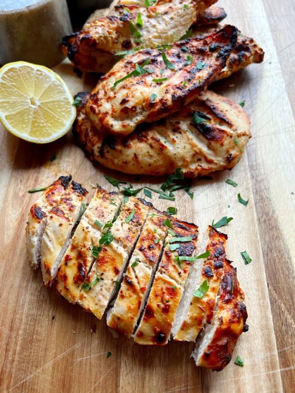 Greek Yogurt Marinated Scored Chicken Breast