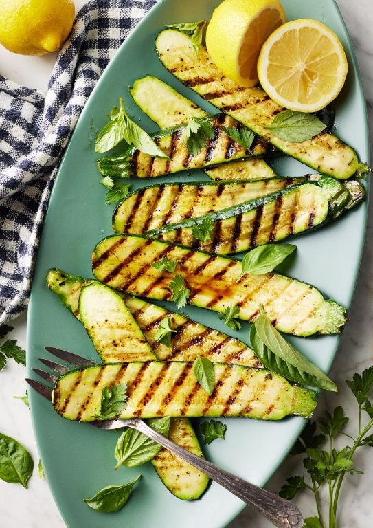 Grilled Baby Zucchini with Lemon and Herbs