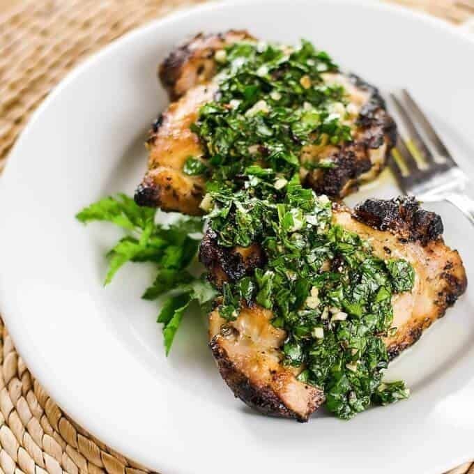 Grilled Chicken Liver with Chimichurri Sauce