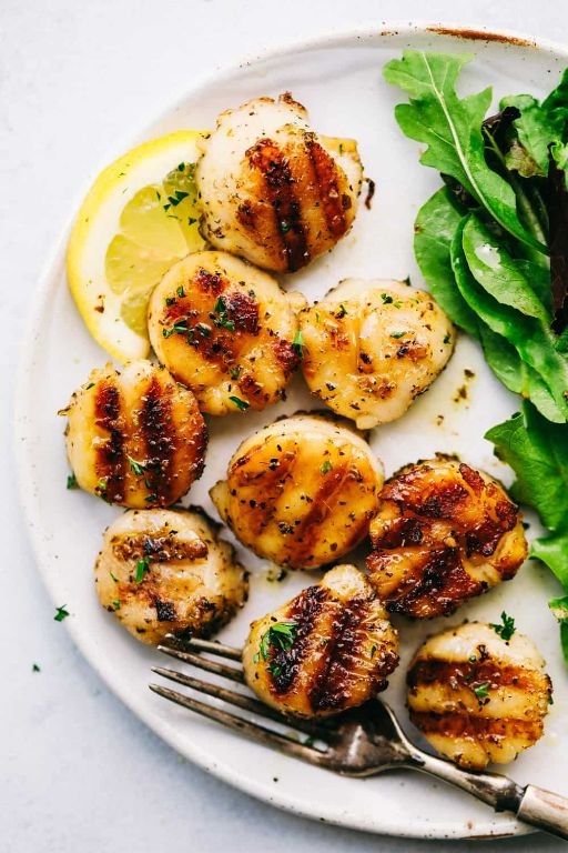 Grilled Lemon Garlic Scallops