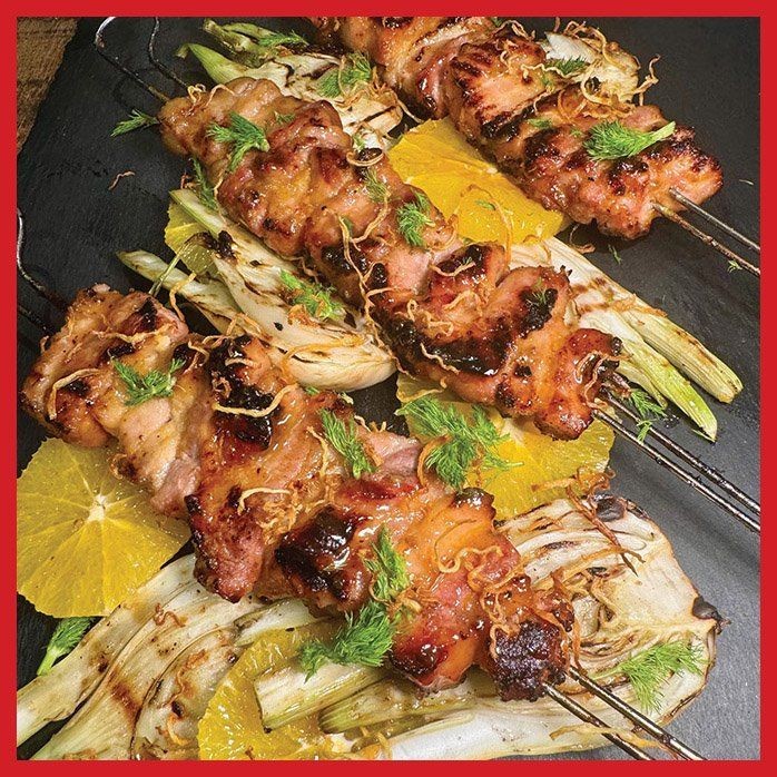 Grilled Miso-Glazed Pork Belly Skewers