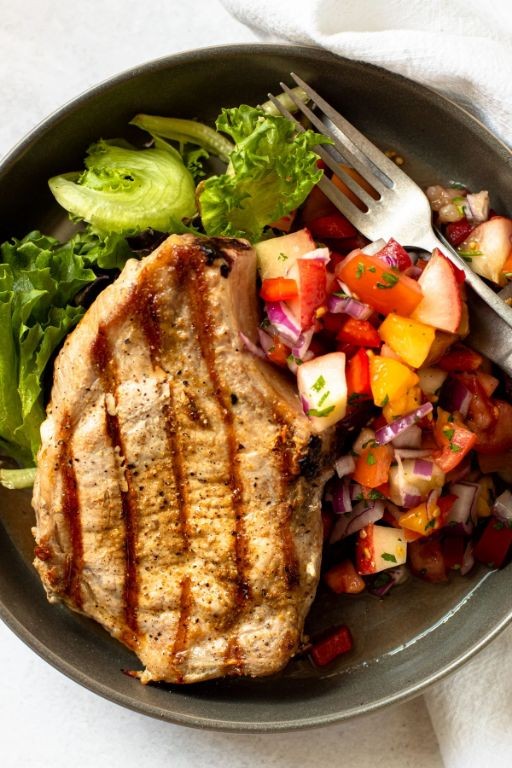 Grilled Pork Chops with Peach Salsa