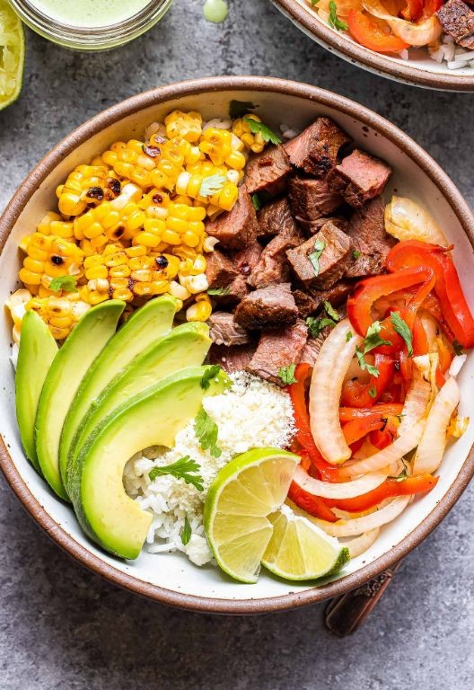 Grilled Steak and Poblano Rice Bowl