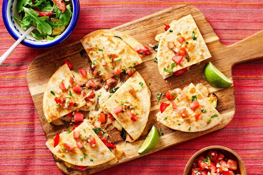 Grilled Vegetable Quesadillas with Chipotle Mayo