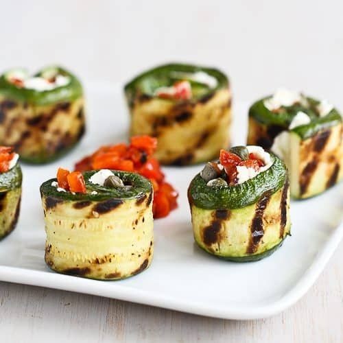 Grilled Zucchini and Goat Cheese Rolls