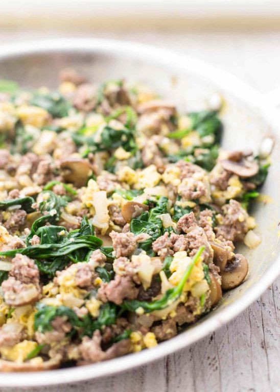 Ground Beef and Veggie Breakfast Scramble
