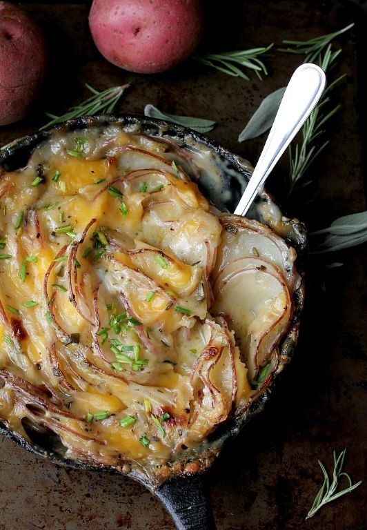 Herbed Scalloped Potatoes with Thyme and Rosemary
