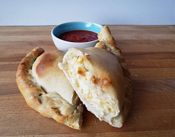 Homemade Calzone with Ricotta and Mozzarella