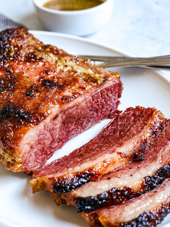 Honey Mustard Glazed Brisket in the Oven