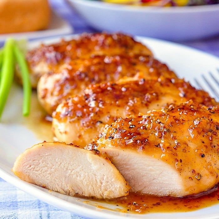 Honey Mustard Glazed Scored Chicken Breast