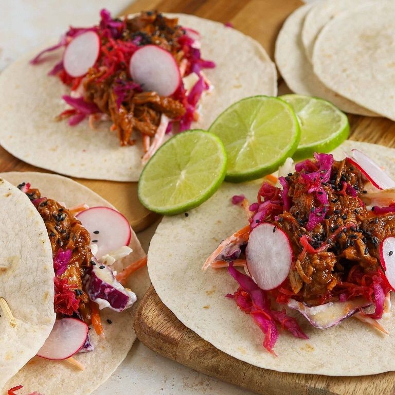 Japanese-Style Pork Belly Tacos with Wasabi Mayo