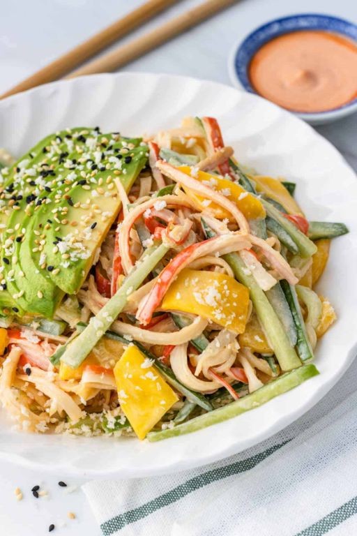 Kani Salad with Mango and Edamame